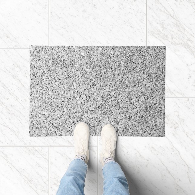 Silver gray light glitter sparkles doormat (Indoor)