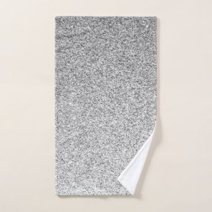 Silver gray light glitter sparkles hand towel