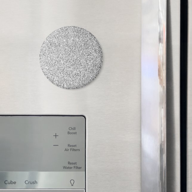 Silver gray light glitter sparkles magnet (In Situ (Fridge))