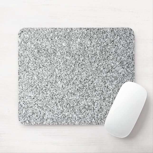 Silver gray light glitter sparkles mouse pad (With Mouse)