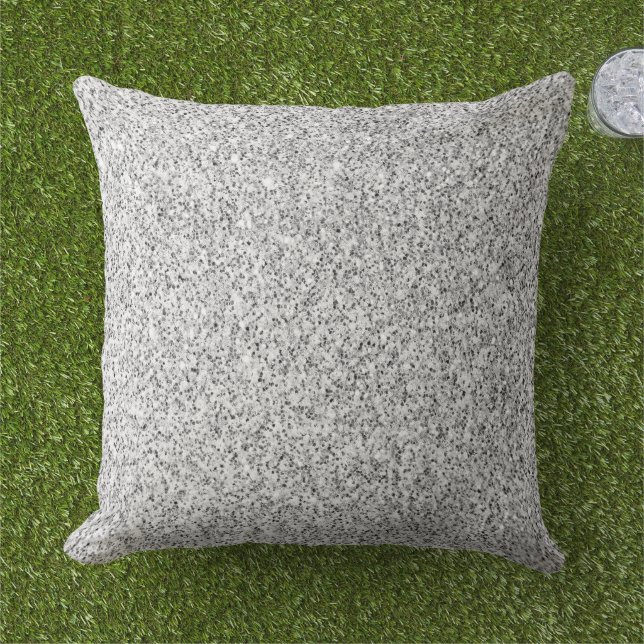 Silver gray light glitter sparkles outdoor pillow (Grass)