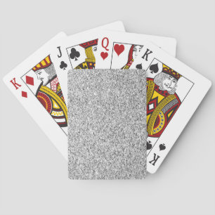 Silver gray light glitter sparkles poker cards