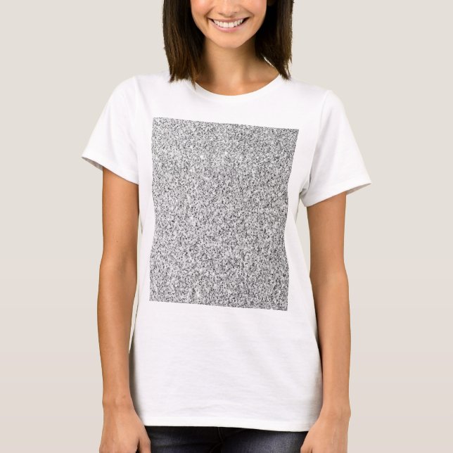 Silver gray light glitter sparkles T-Shirt (Front)