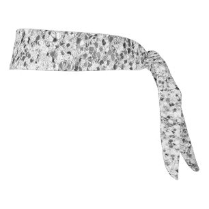 Silver gray light glitter sparkles tie headband