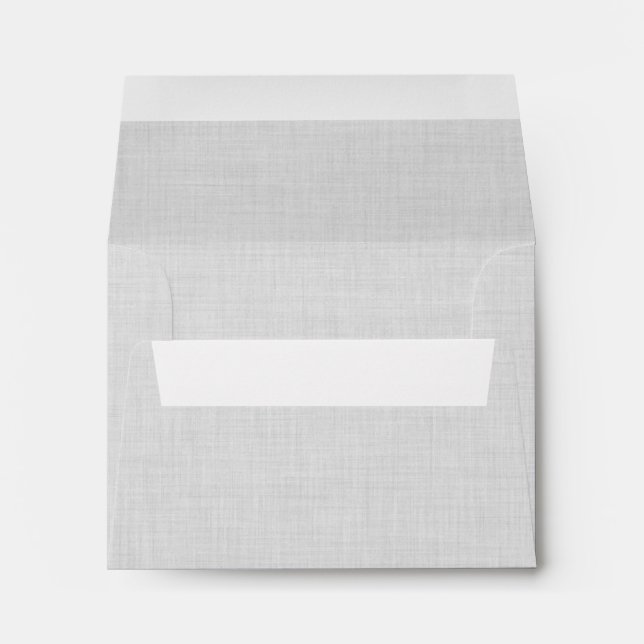 Silver Gray Linen Look Wedding RSVP V01 Envelope (Back (Bottom))