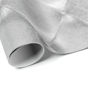 Silver Gray Luxury Opulent Tufted Leather VIP Wrapping Paper