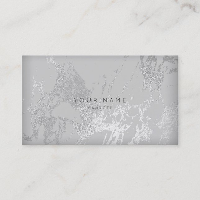 Silver Gray Marble Appointment Card (Front)