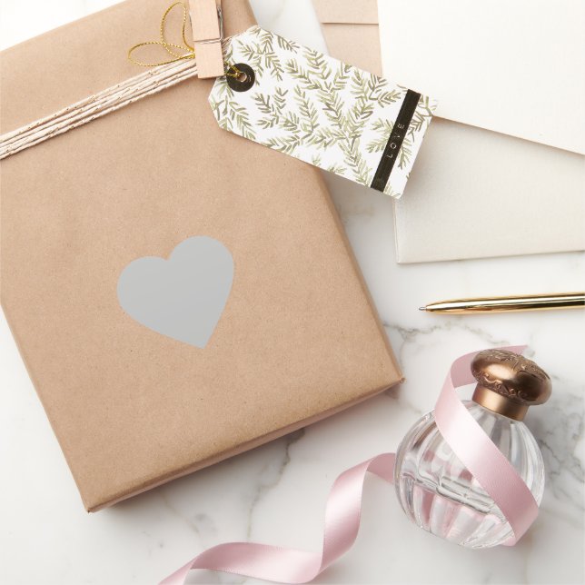 Silver Gray Matte Heart Sticker (Gifting)