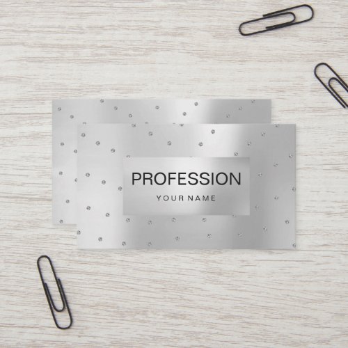 Silver Gray Metallic Abstract Crystals Swarovski Business Card