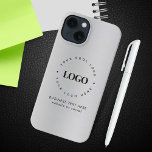Silver Gray Metallic Add Custom Business Logo Text iPhone 13 Case<br><div class="desc">Promote your business with this cool iPhone case,  featuring silver metallic background,  custom logo & text. Easily add your details by clicking on the "personalize" option.</div>