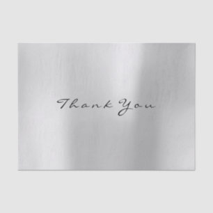 Silver Gray Metallic Blush Glitter Thank You Event Tissue Paper