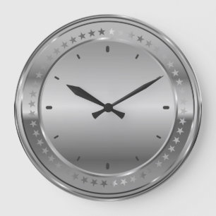 Silver-gray Metallic Design-Stainless Steel Large Clock