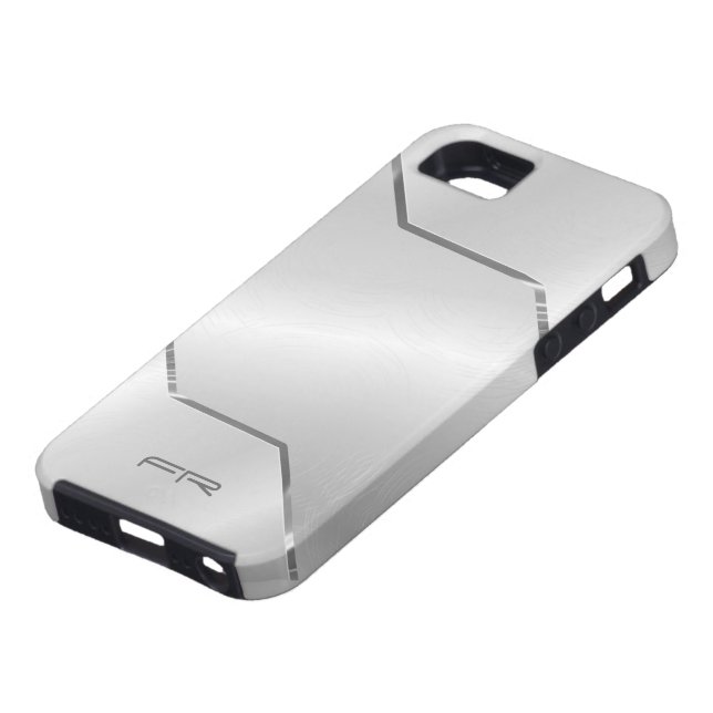 Silver Gray Metallic Design-Stainless Steel Look Case-Mate iPhone Case (Bottom)