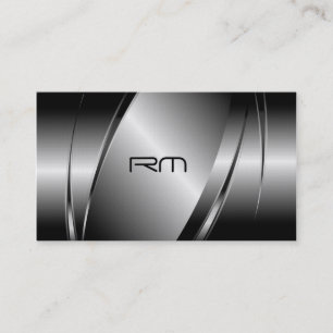 Silver Gray Metallic Look-Stainless Steel Pattern Business Card