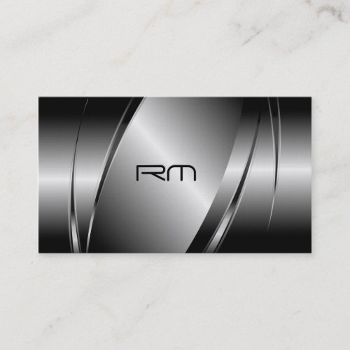 Silver Gray Metallic Look_Stainless Steel Pattern Business Card