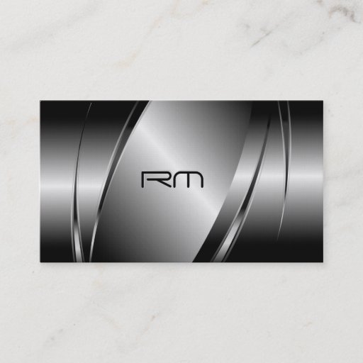 Customizable Silver Gray Metallic Look-Stainless Steel Pattern Business Card