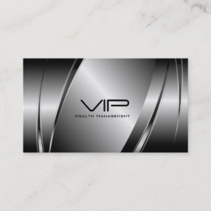Silver Gray Metallic Look-Stainless Steel Pattern Business Card
