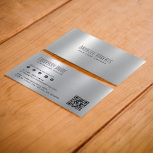 Silver Gray Metallic Stainless Steel Texture Business Card