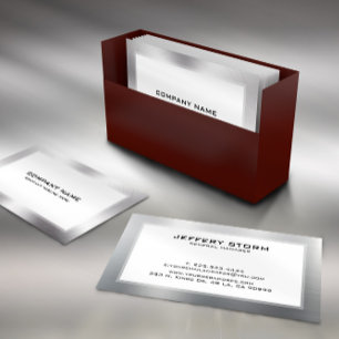 Silver Gray Metallic Texture Business Card