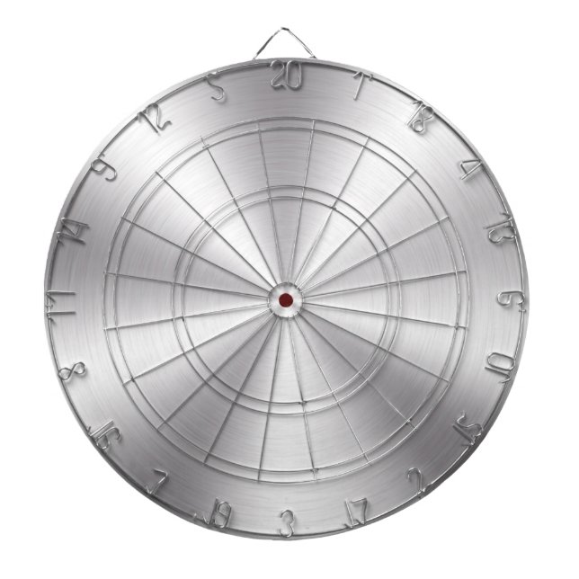 Silver Gray Metallic Texture Dart Board (Front)