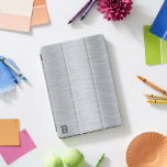 Silver Gray Metallic Texture Image Monogram iPad Pro Cover<br><div class="desc">Silver gray image of a metallic texture background,  brushed aluminum look with a custom monogram. Simple,  minimalistic design.</div>