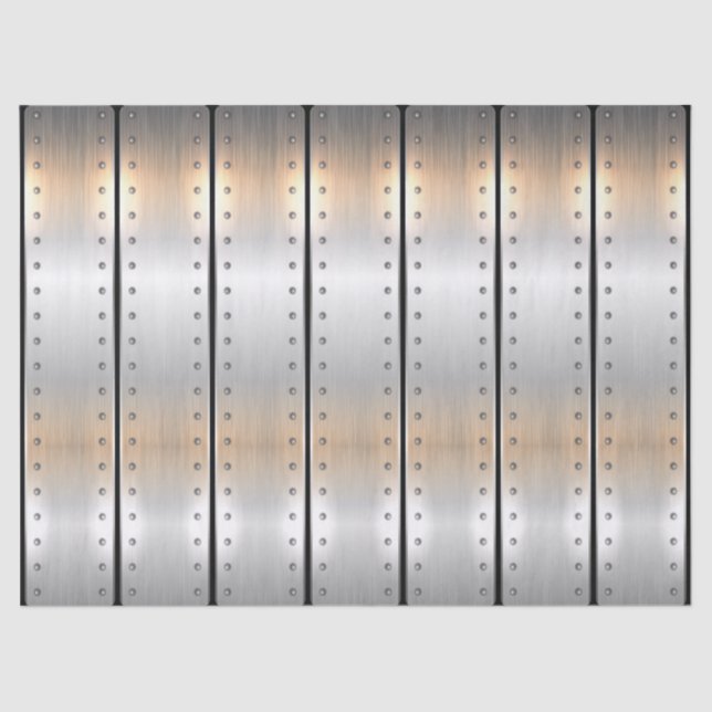 Silver-gray metallic texture stripes pattern tissue paper (Front)