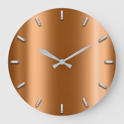 Silver Gray Minimalism Honey Coral Gold Large Clock