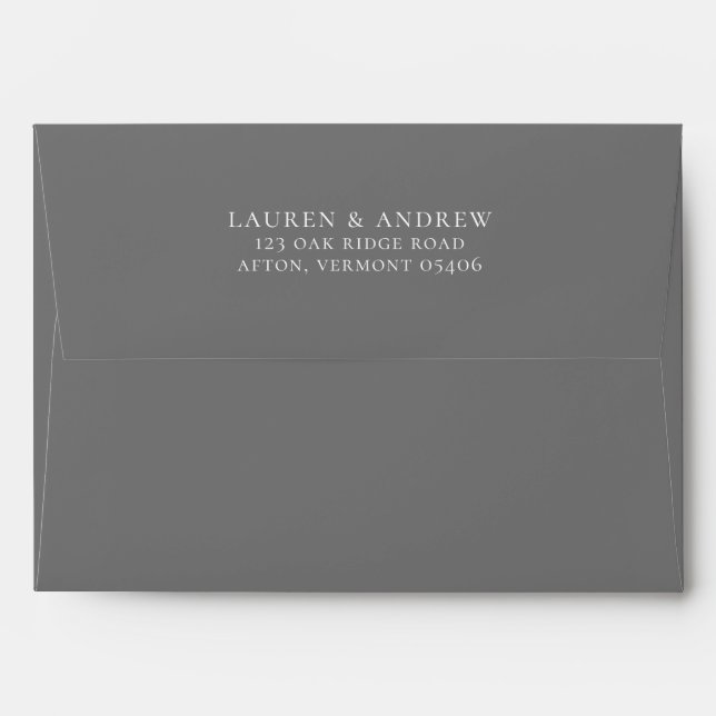 Silver Gray Minimalist Solid Color Envelope (Back (Top Flap))