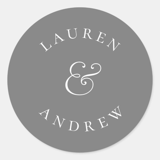 Silver Gray Minimalist Sticker Envelope Seals (Front)