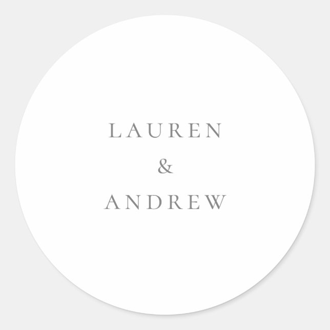 Silver Gray Minimalist Sticker Envelope Seals (Front)