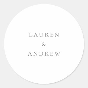 Silver Gray Minimalist Sticker Envelope Seals