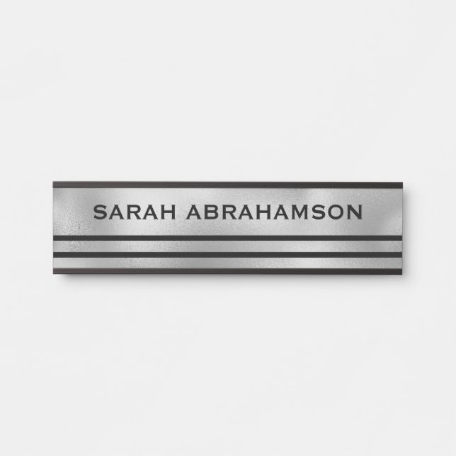 Silver Gray Modern Door Sign Signs Name Plate (Front)