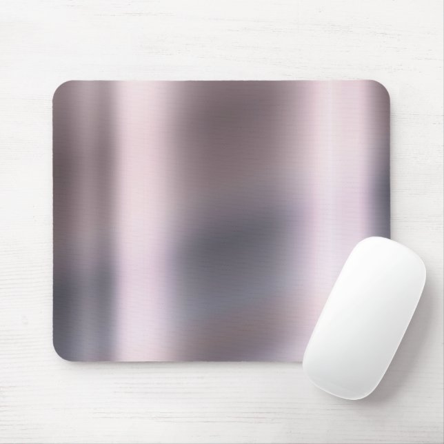 Silver Gray Monochrom Minimal Rose Metallic Steel Mouse Pad (With Mouse)
