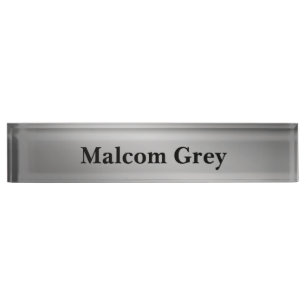 Silver Gray moonlight ombre effect Desk Name Plate
