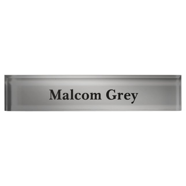 Silver Gray moonlight ombre effect  Desk Name Plate (Front)