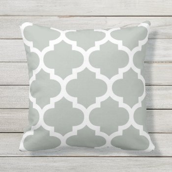 Silver Gray Moroccan Quatrefoil Outdoor Pillows by Richard__Stone at Zazzle