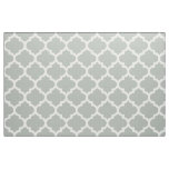 Silver Gray Moroccan Quatrefoil Trellis Fabric