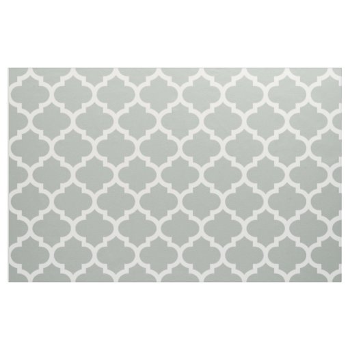 Silver Gray Moroccan Quatrefoil Trellis Fabric