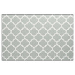 Silver Gray Moroccan Quatrefoil Trellis Fabric