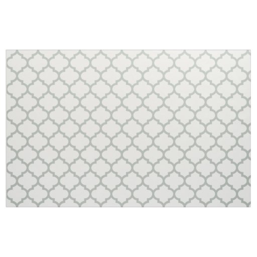 Silver Gray Moroccan Trellis Pattern Fabric