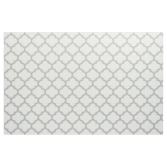 Silver Gray Moroccan Trellis Pattern Fabric (Yard)