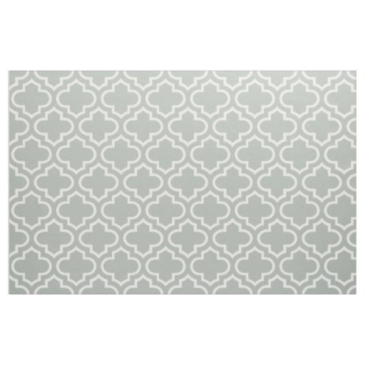 Silver Gray Moroccan Trellis Pattern Fabric 02
