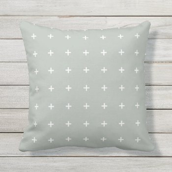 Silver Gray Outdoor Pillows - Cross Pattern by Richard__Stone at Zazzle