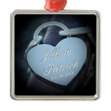 Silver Gray Padlock Chain Link Lovers