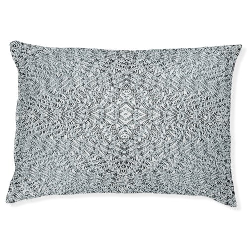 Silver Gray Pattern Dog Bed