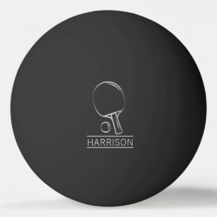 Silver Gray Ping Pong Emblem Personalized Ball