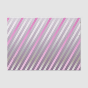 Silver, Gray, Pink Diagonal Stripe Tissue Paper