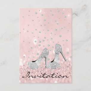 Silver Gray Pink Diamond Shoes Glitter Bridal 16th Invitation
