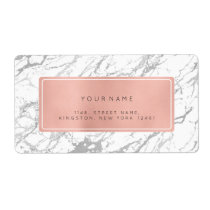 Silver Gray Pink Rose Marble Return Address Labels Silver Gray Pink Rose Marble Return Address Labels