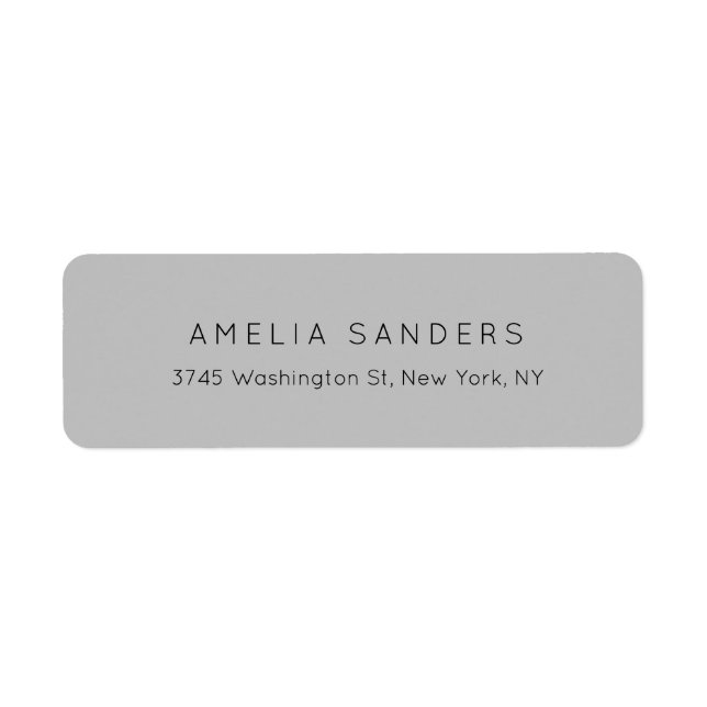 Silver Gray Professional Modern Unique Elegant Label (Front)
